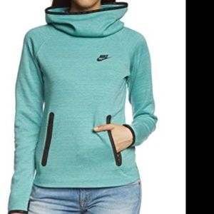 Nike Women's Tech Fleece Funnel Hoodie/Teal/Large